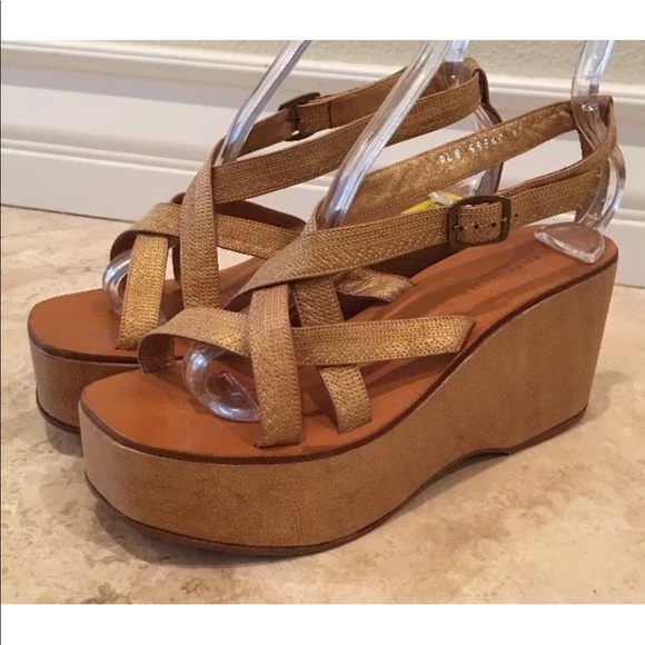 RALPH LAUREN COLLECTION Platform Sandals Italy NEW - Picture 1 of 8